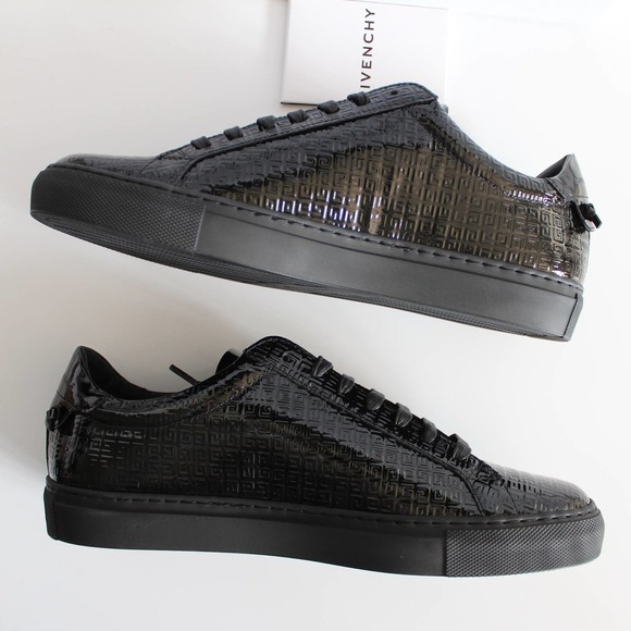 Givenchy Women's Urban Street Allover Logo Monogram Black Patent Leather Sneaker - Picture 8 of 16